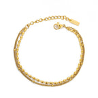 Bruce & Co Pebble – Double Layered Beaded Bracelet, Steel