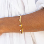 Bruce & Co Santorini – Herringbone and Pearl Layered Bracelet