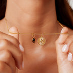 Bruce & Co Snake Coin and Tiger Eye Necklace, Steel