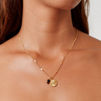 Bruce & Co Snake Coin and Tiger Eye Necklace, Steel