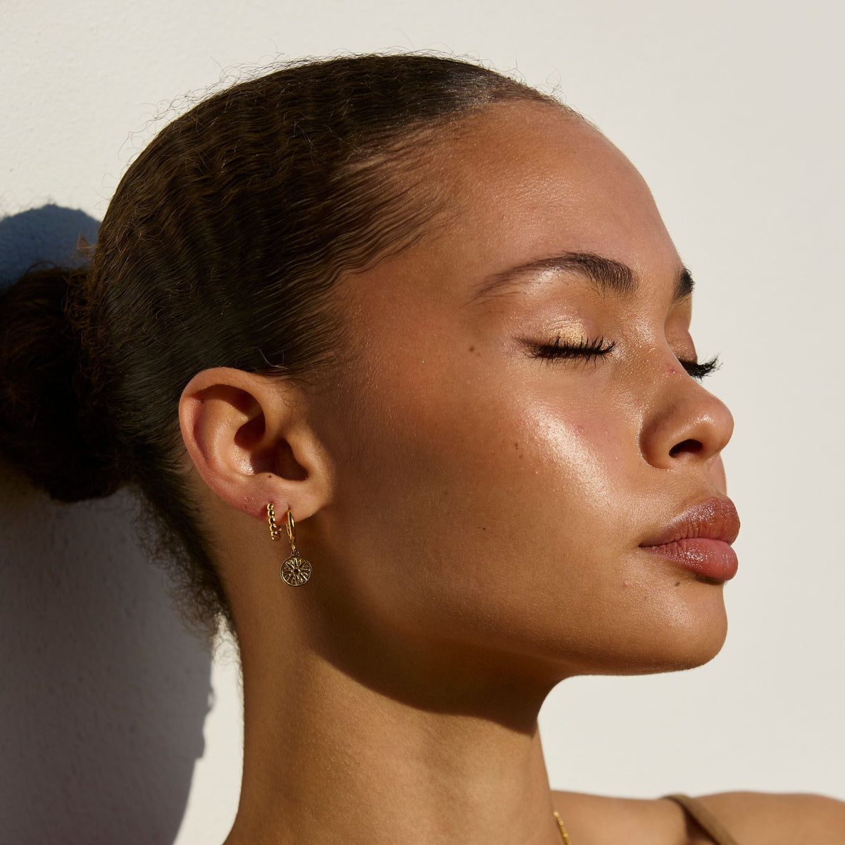 Bruce & Co Sun Disc Charm Hoop Earrings, 8 mm