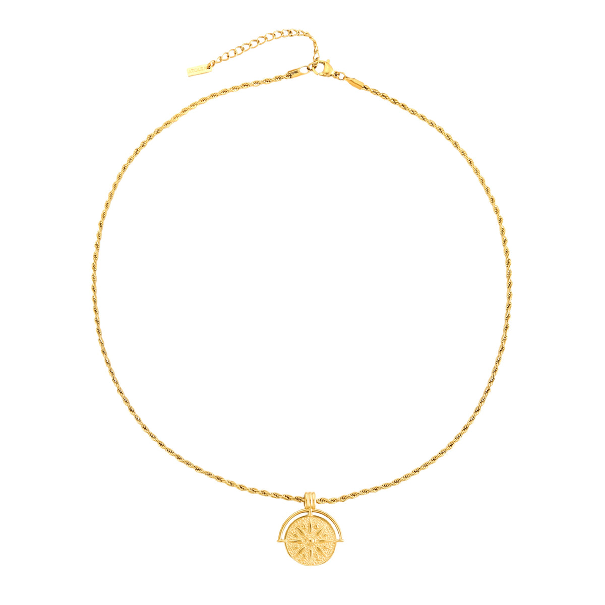 Bruce & Co Sun Coin Rope Chain Necklace, 21 mm