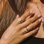 Bruce & Co Engraved Sun Disc Signet Ring, Steel