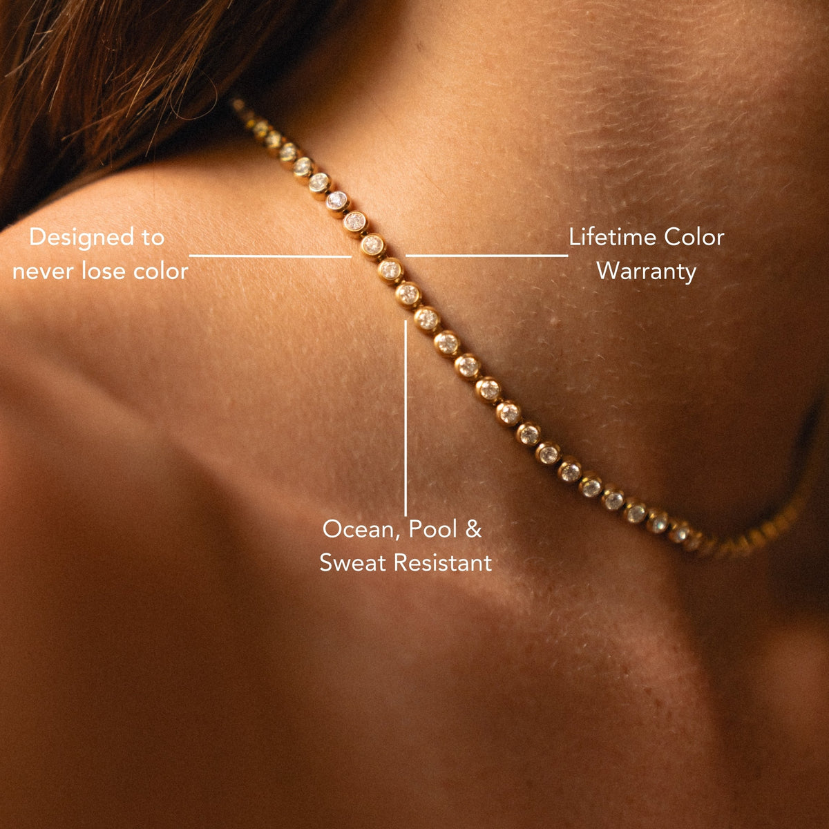 Bruce & Co Round Zircon Tennis Choker, 37 cm, Steel