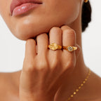 Bruce & Co Tide – Sculpted Wave Band Ring, 18K Gold PVD Steel