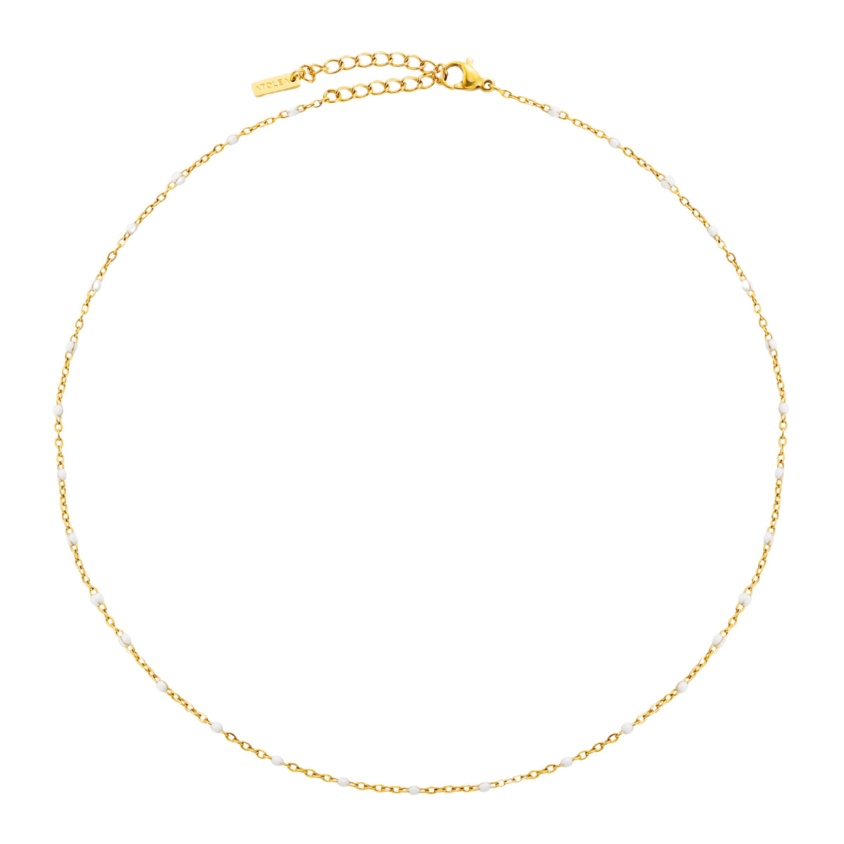 Bruce & Co White Enamel Bead Choker, 39–44 cm