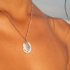 Bruce & Co Grace – Virgin Mary Pearl Medallion Necklace
