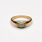 Bruce & Co Oasis – Green Jade Stone Ring, Steel