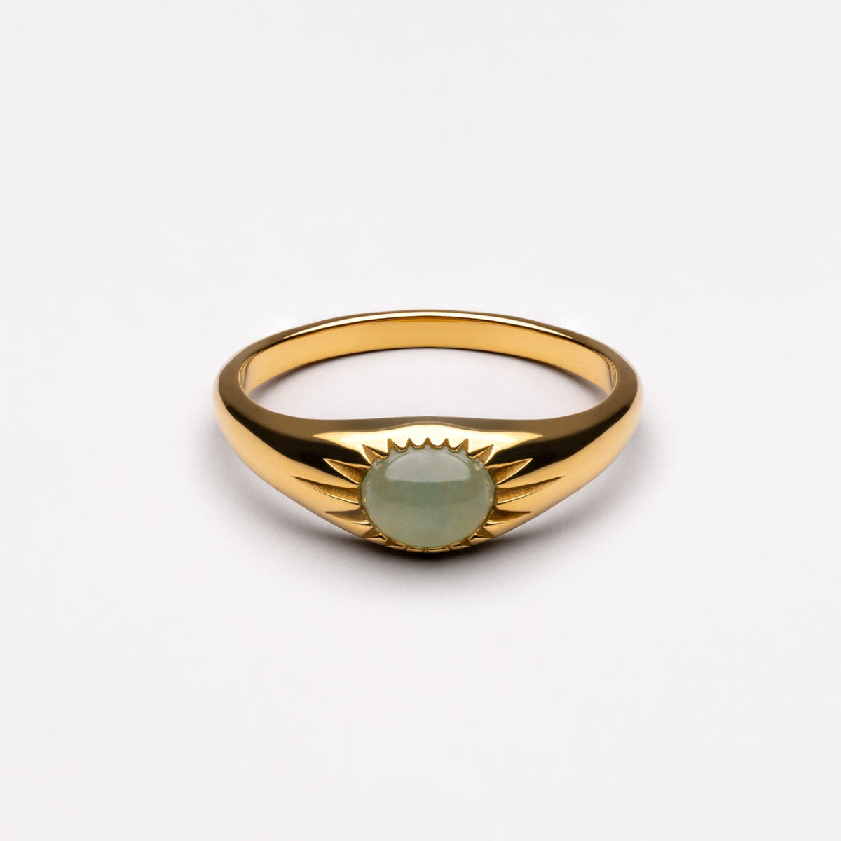 Bruce & Co Oasis – Green Jade Stone Ring, Steel