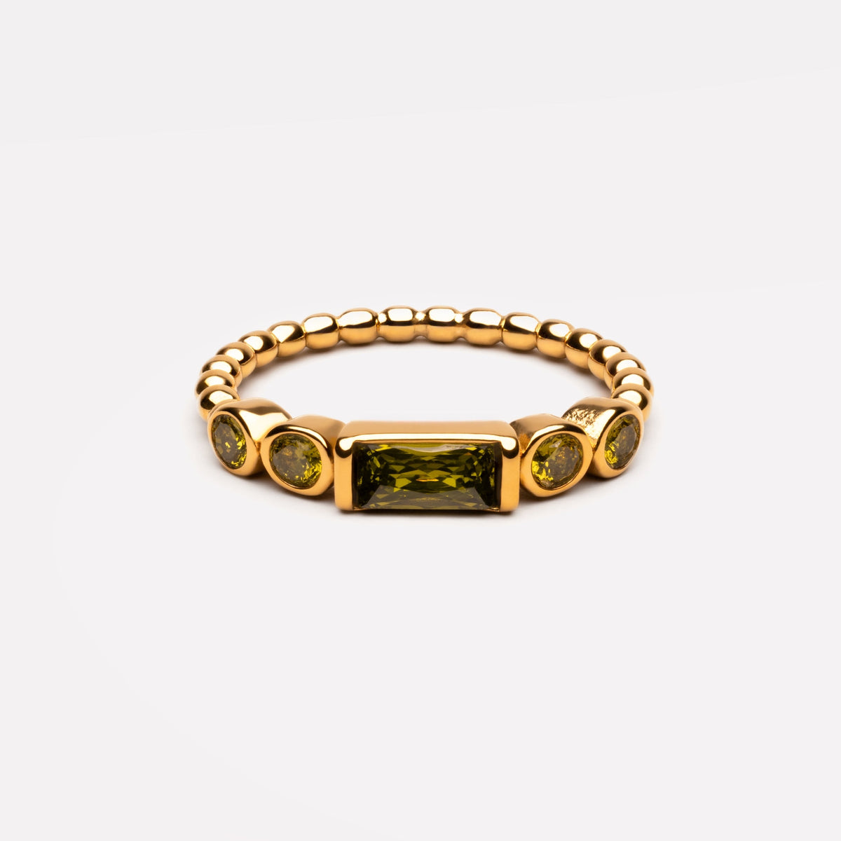 Bruce & Co Muse – Green Zircon Beaded Band Ring