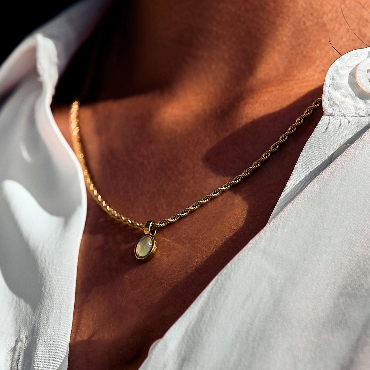 Bruce & Co Venetia – Oval Aventurine Rope Necklace