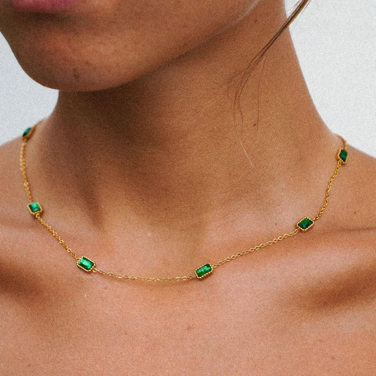 Bruce & Co Raja Ampat – Green Rectangular Station Necklace