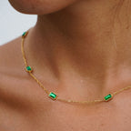 Bruce & Co Raja Ampat – Green Rectangular Station Necklace