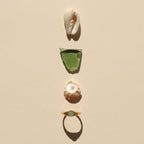 Bruce & Co Oasis – Green Jade Stone Ring, Steel