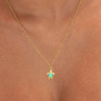 Bruce & Co Simulated Opal Turtle Necklace, 45 cm