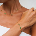 Bruce & Co Raja Ampat – Green Rectangular Station Necklace
