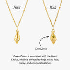 Bruce & Co Hand Pendant Necklace with Green Zircon