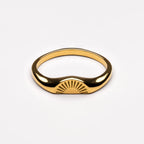 Bruce & Co Engraved Sunrise Band Ring, Steel