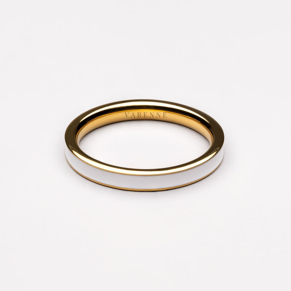 Bruce & Co Halo – White Enamel Band Ring, 2.7 mm