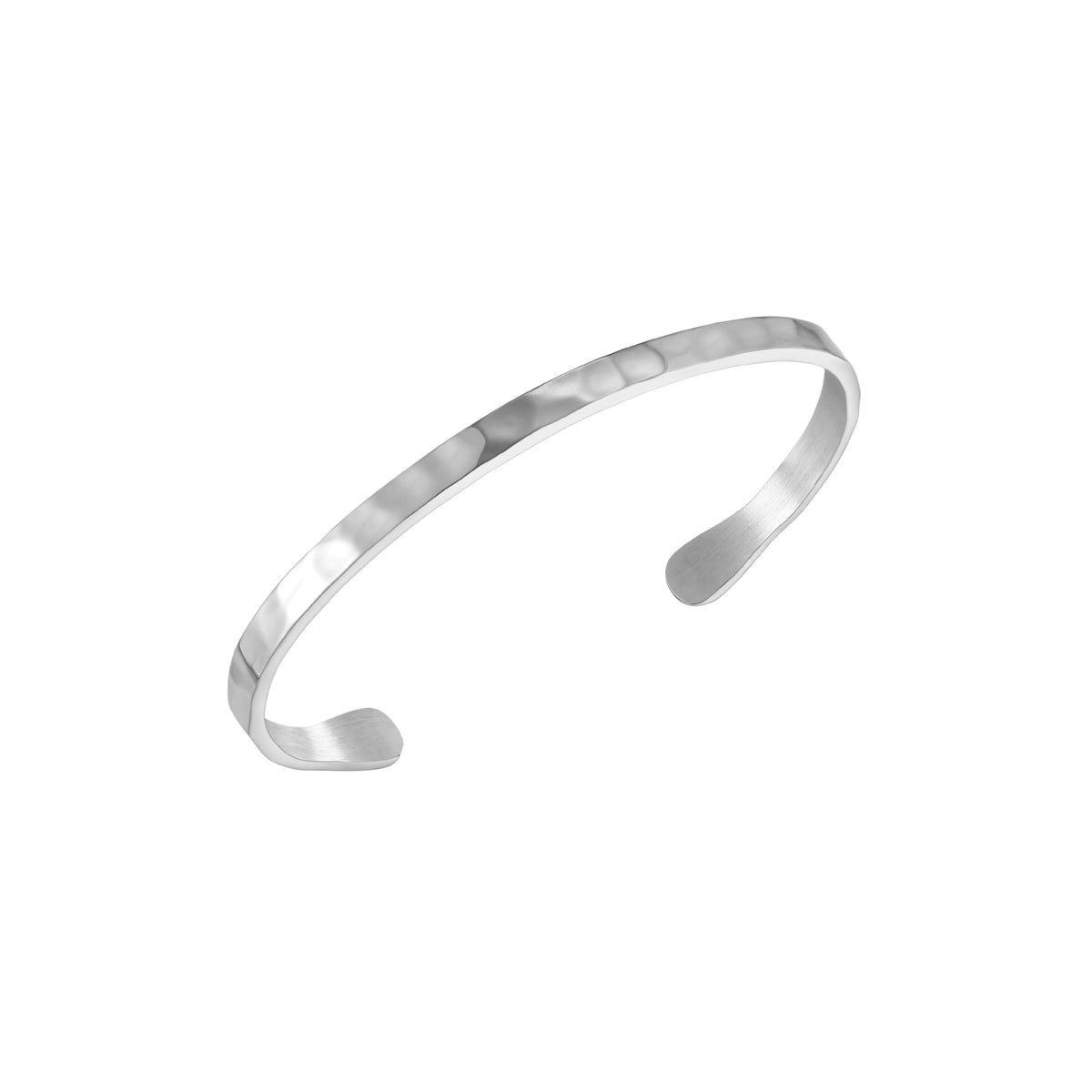 Bruce & Co Hammered Open Cuff Bracelet, 4.4 mm, Steel