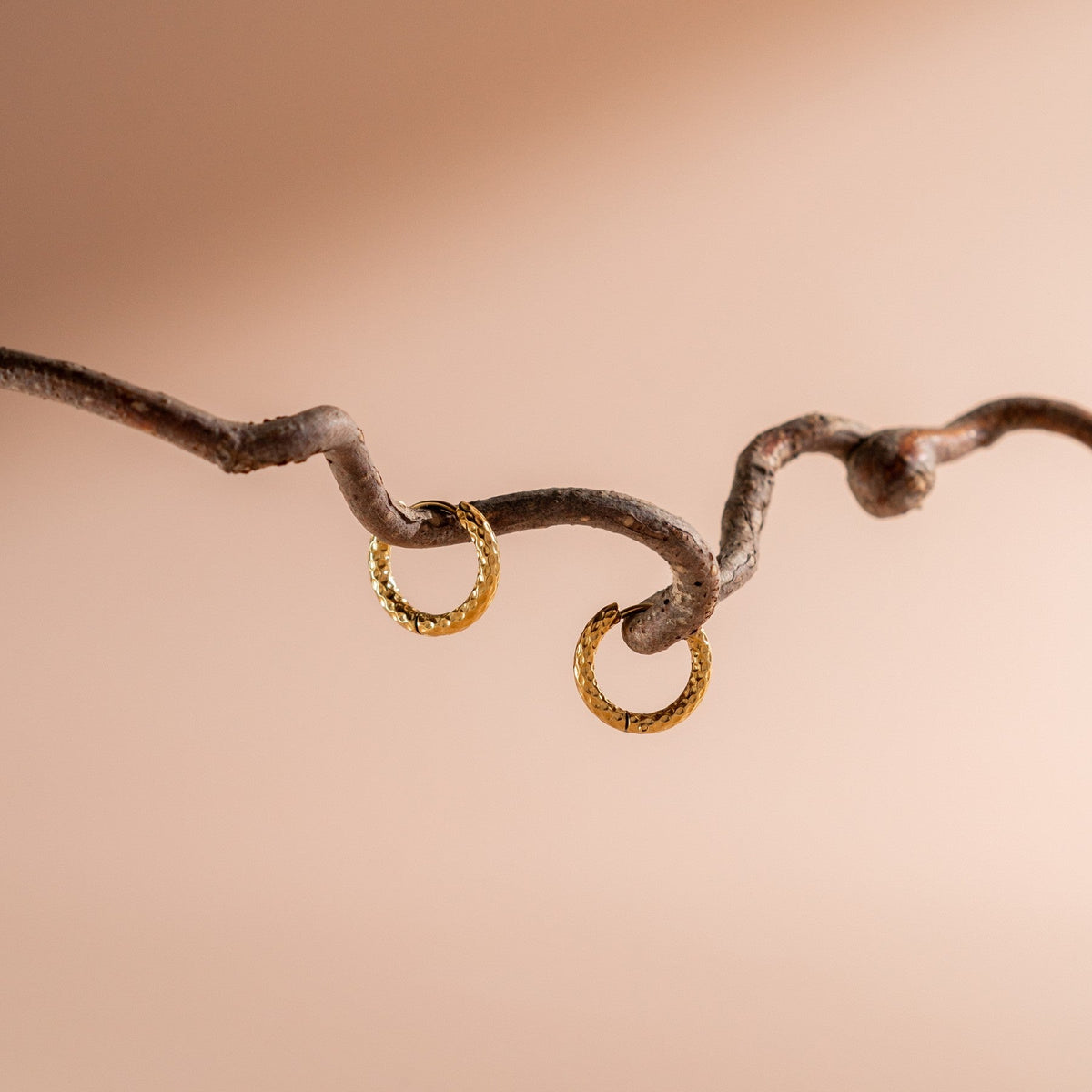 Bruce & Co Hammered Hoop Earrings, 17 mm