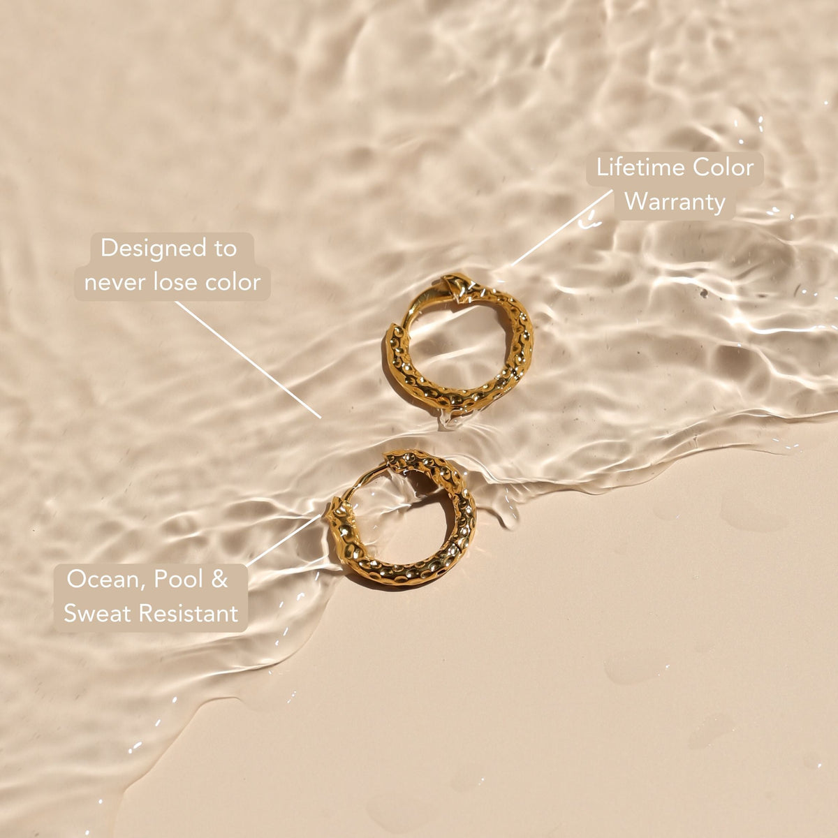 Bruce & Co Hammered Hoop Earrings, 17 mm