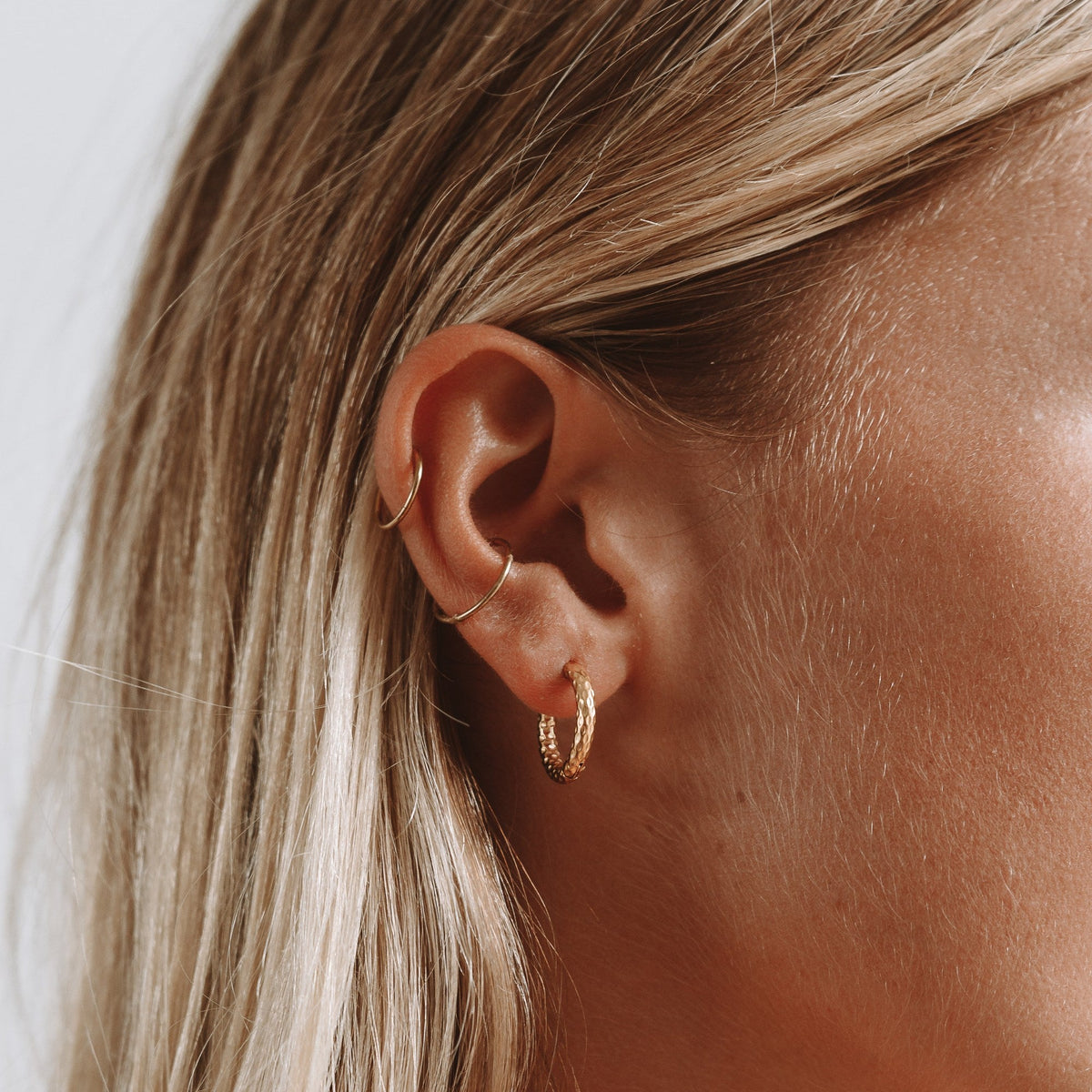 Bruce & Co Hammered Hoop Earrings, 17 mm