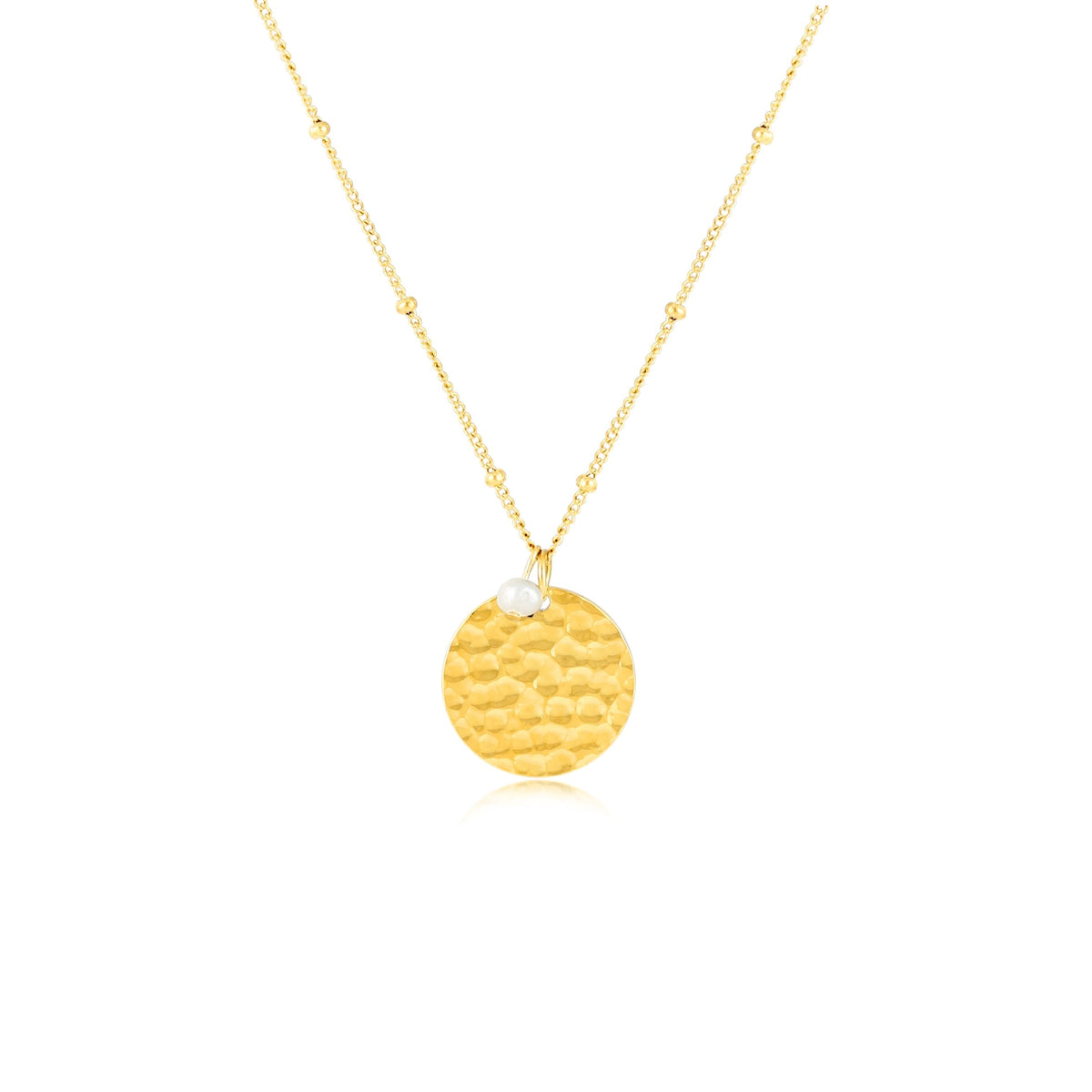 Bruce & Co Island – Hammered Coin Pendant Necklace, 15 mm