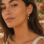 Bruce & Co Hammered Pearl Hoop Earrings, 12 mm
