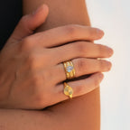 Bruce & Co Odyssey – Hammered Pear Zircon Ring, Steel