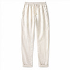 Harrino men's linen-cotton drawstring trousers in beige – studio