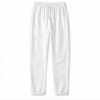 Harrino men's linen-cotton drawstring trousers in white – studio