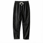 Harrino men's linen-cotton drawstring trousers in black – studio