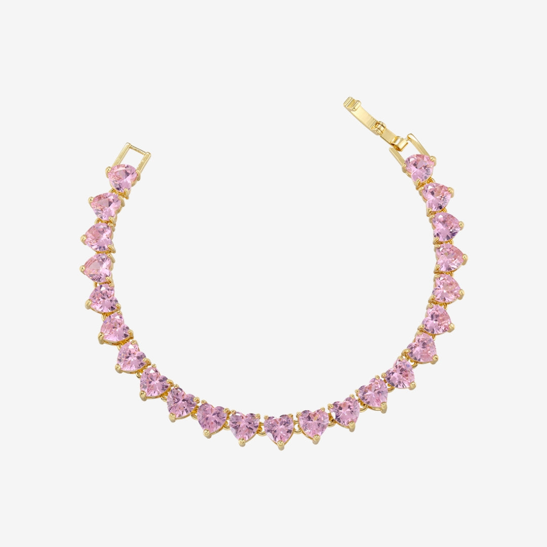 Bruce & Co Amalfi Rose – Pink Heart Tennis Bracelet