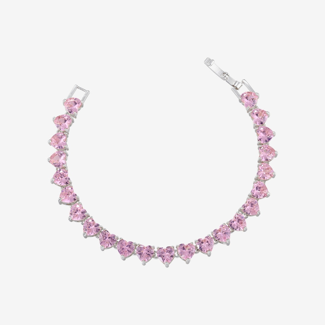 Bruce & Co Amalfi Rose – Pink Heart Tennis Bracelet