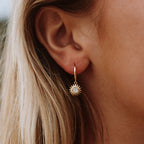 Bruce & Co Helios – Sunburst Zirconia Hoop Earrings, 925 Silver