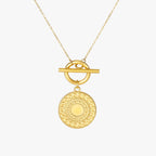 Bruce & Co Helios – Sun Coin Toggle Necklace, 15 mm
