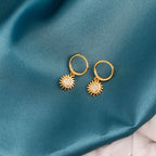 Bruce & Co Helios – Sunburst Zirconia Hoop Earrings, 925 Silver