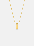 Bruce & Co Men’s Bar Pendant Necklace, 60 cm, 14K Gold-Plated Steel