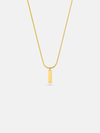 Bruce & Co Men’s Bar Pendant Necklace, 60 cm, 14K Gold-Plated Steel