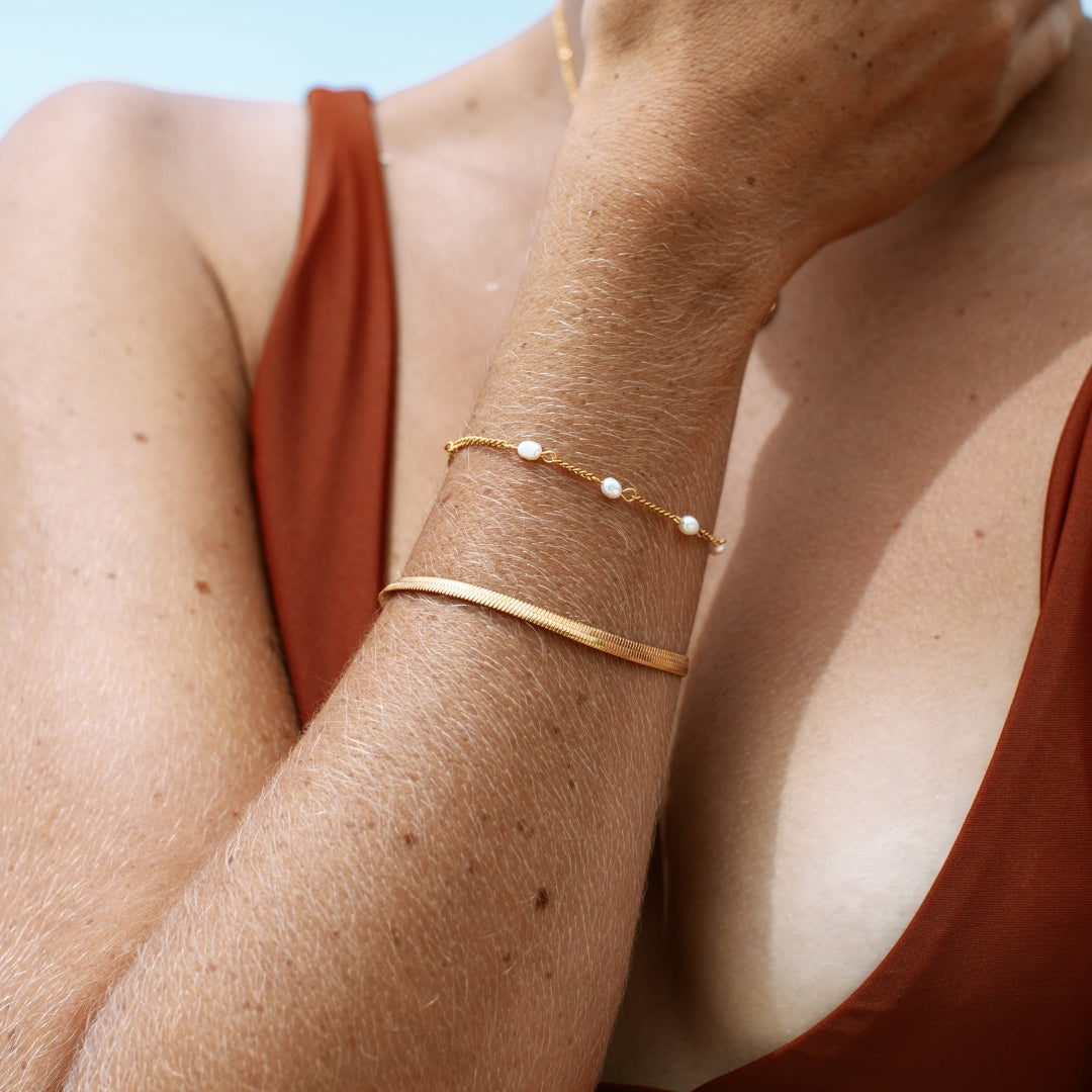 Bruce & Co Kauai – Herringbone Bracelet, 4 mm × 16 cm