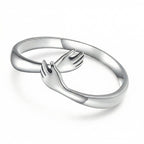 Bruce & Co Hug Hands Open Wrap Ring, Stainless Steel