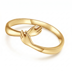 Bruce & Co Hug Hands Open Wrap Ring, Stainless Steel