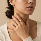 Bruce & Co Hug Hands Open Wrap Ring, Stainless Steel