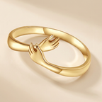Bruce & Co Hug Hands Open Wrap Ring, Stainless Steel