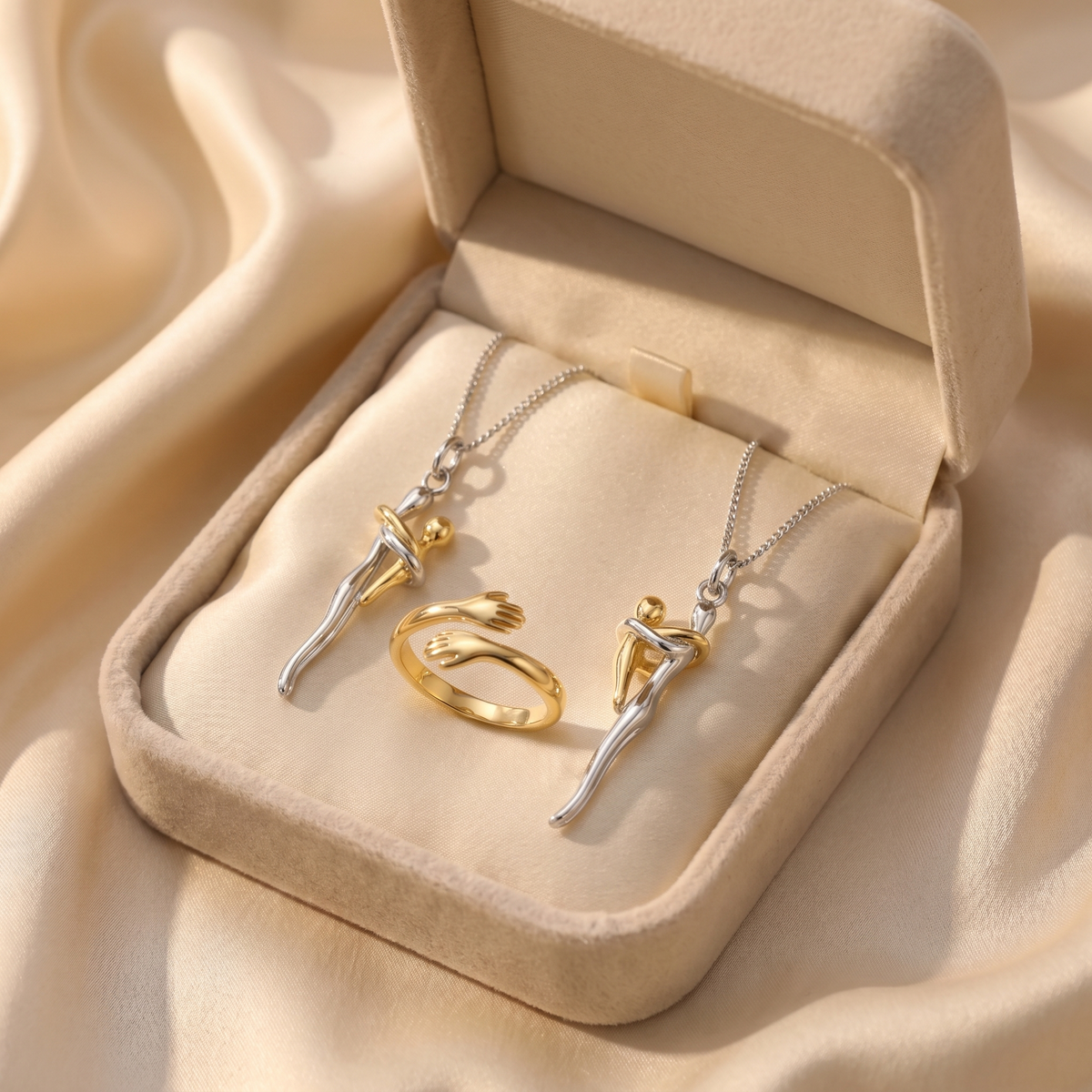 Bruce & Co Two Embrace Necklaces and Hug Ring Set