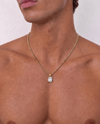 Bruce & Co Men’s 2 Carat Lab-Grown Moissanite Pendant Necklace, 18K Gold-Plated