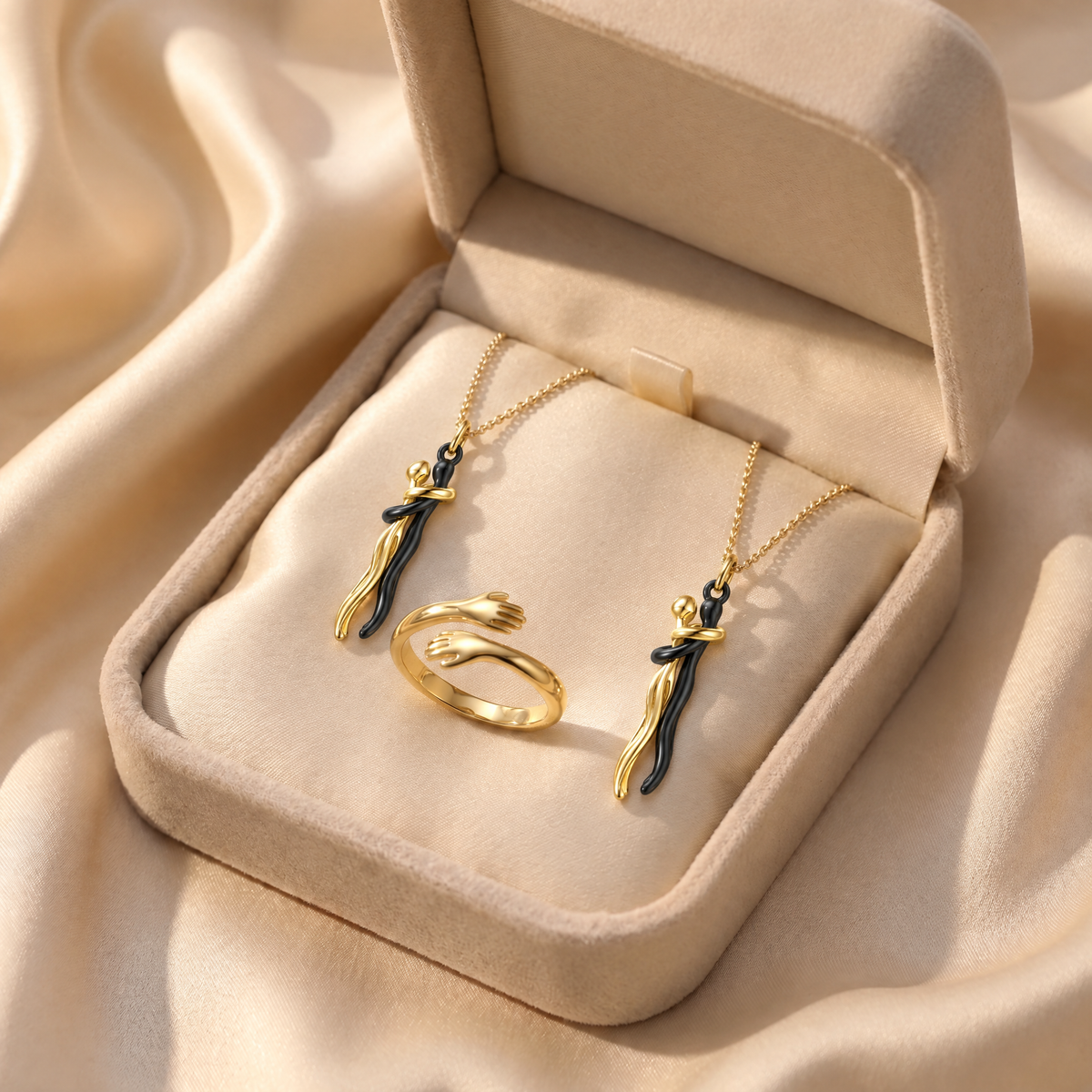 Bruce & Co Two Embrace Necklaces and Hug Ring Set