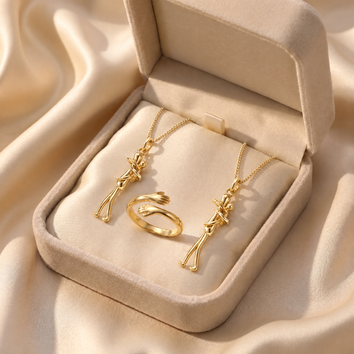 Bruce & Co Two Embrace Necklaces and Hug Ring Set