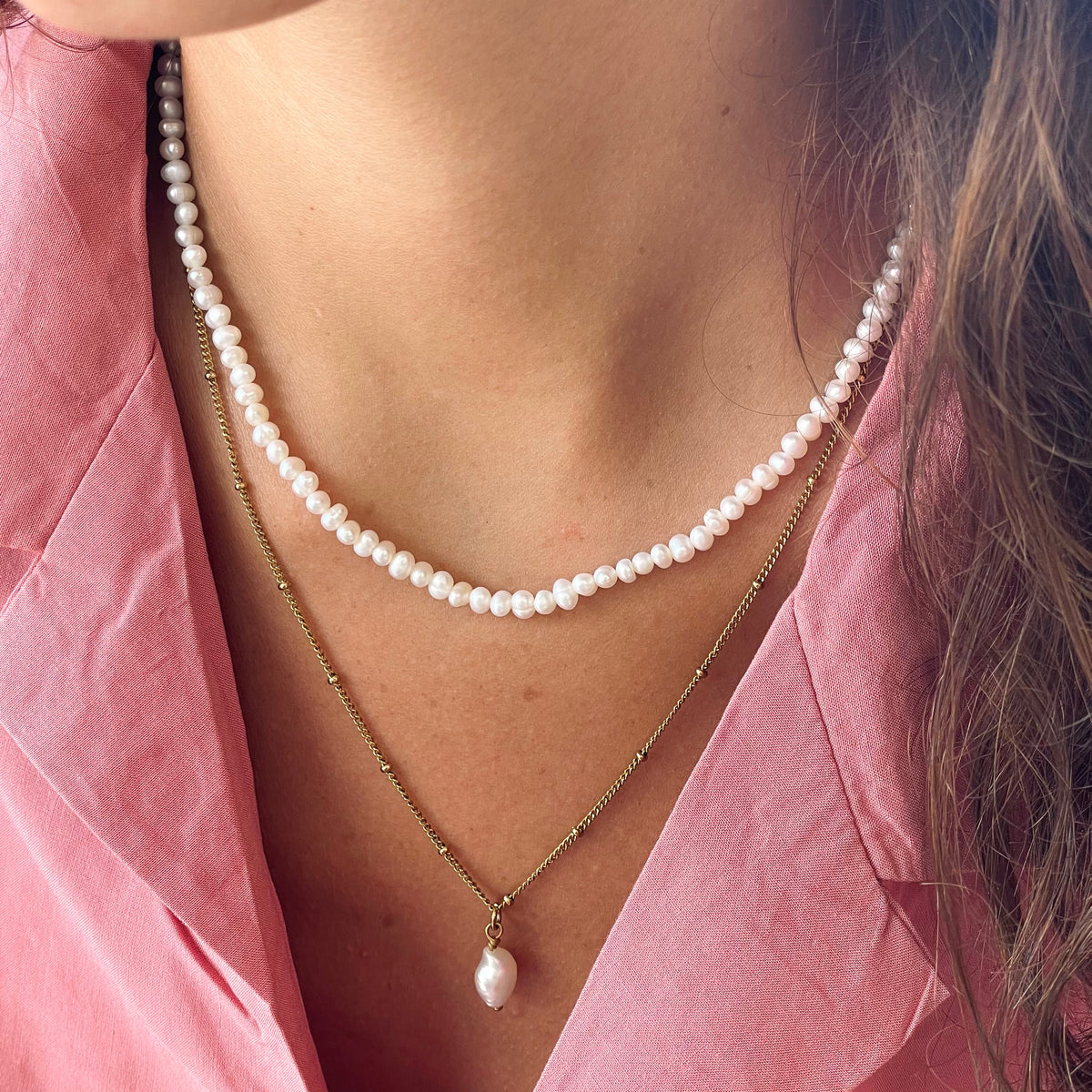 Bruce & Co Mini Freshwater Pearl Choker, 36–42 cm